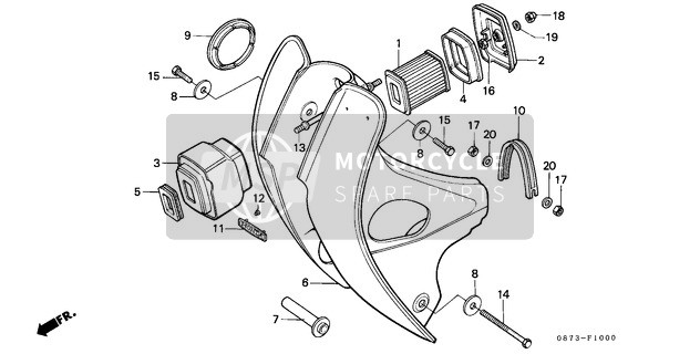 Honda C70Z 1993 Copertura frontale/Filtro dell'aria per un 1993 Honda C70Z